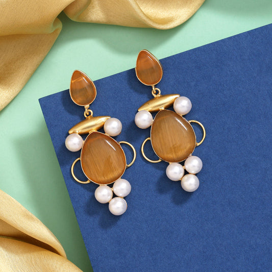 Warm Mustard Yellow Color Amrapali Earrings