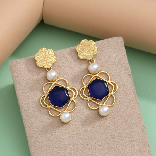 Blue Color Amrapali Earrings