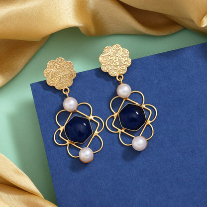 Deep Navy Blue Color Amrapali Earrings