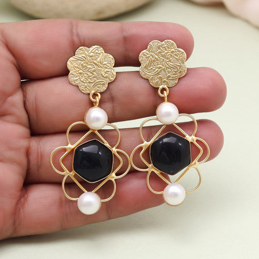 Deep Navy Blue Color Amrapali Earrings