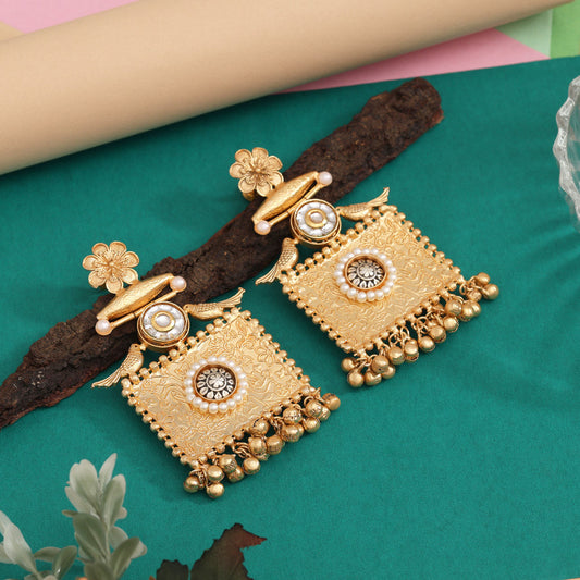 Gold Color Amrapali Earrings
