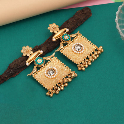 Green Color Amrapali Earrings