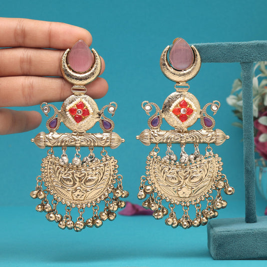 Pink Color Amrapali Earrings