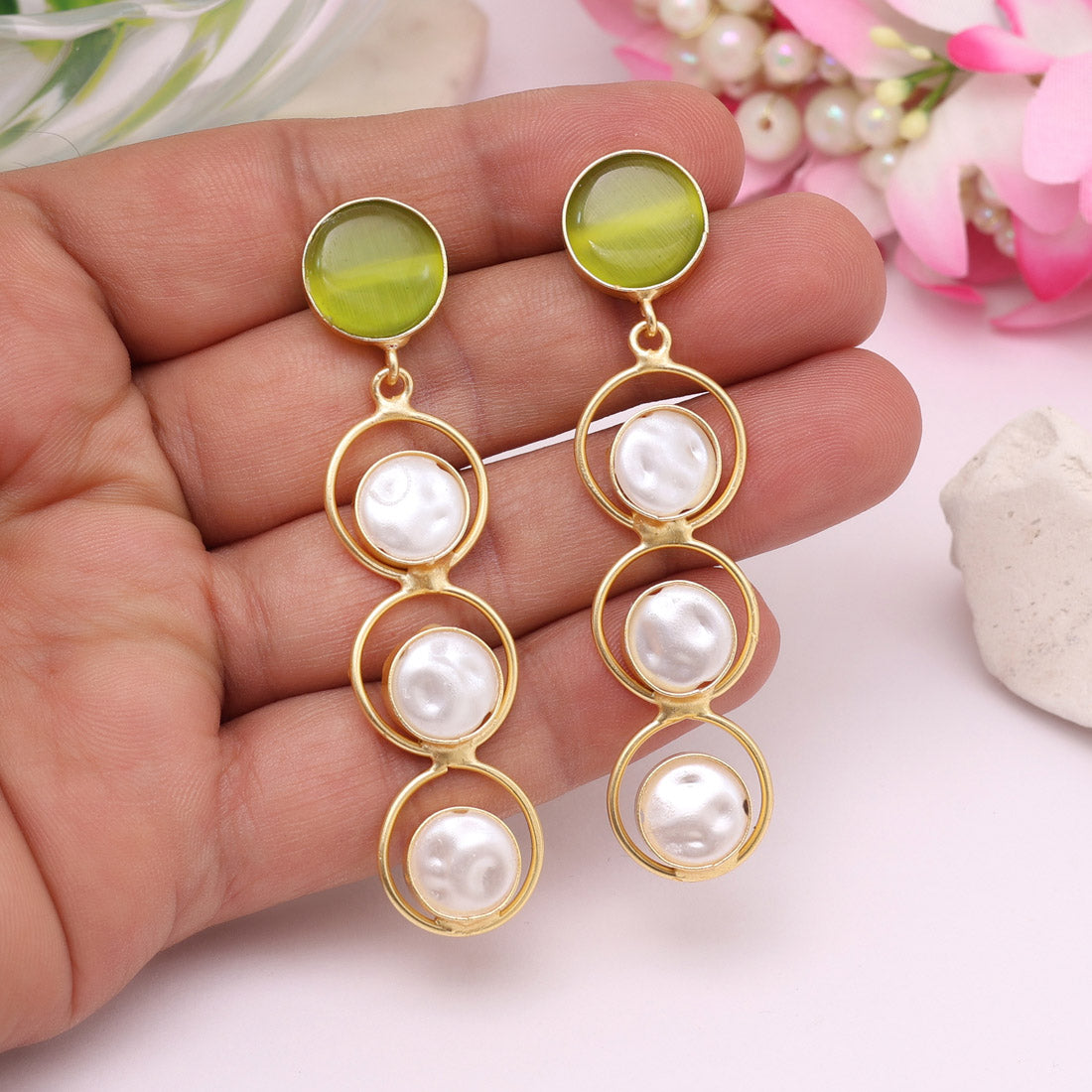 Mehandi Green Color Amrapali Earrings