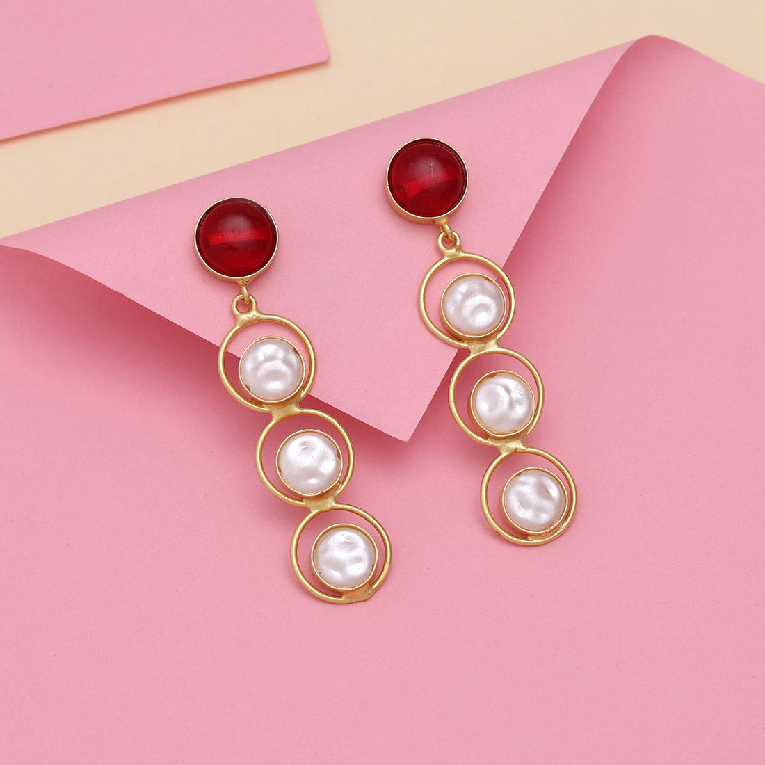 Maroon Color Amrapali Earrings