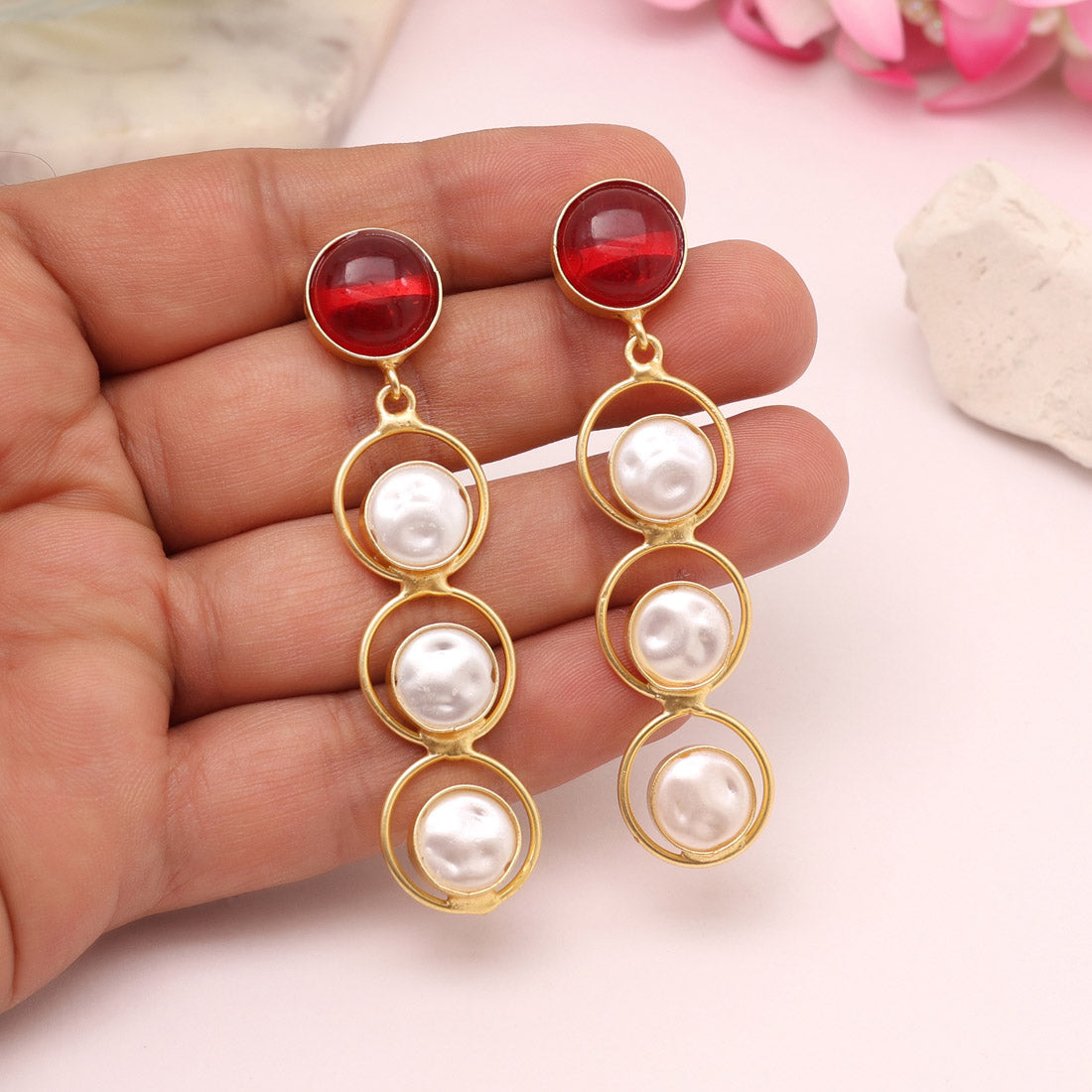 Maroon Color Amrapali Earrings
