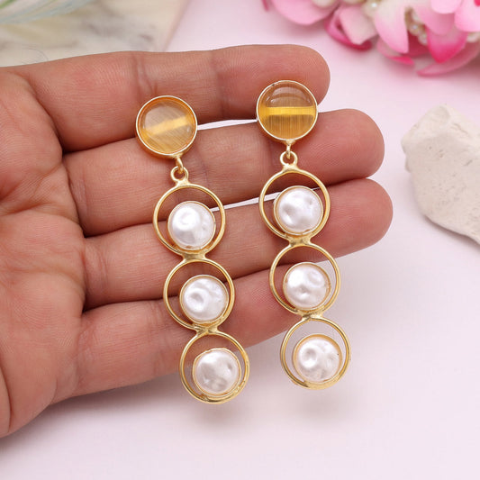 Yellow Color Amrapali Earrings