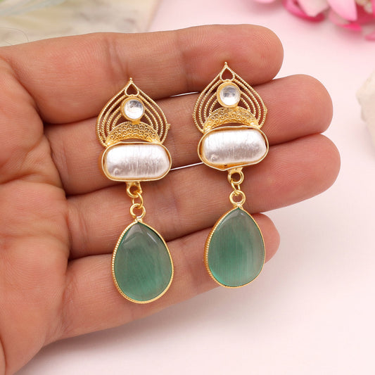Pista Green Color Amrapali Earrings