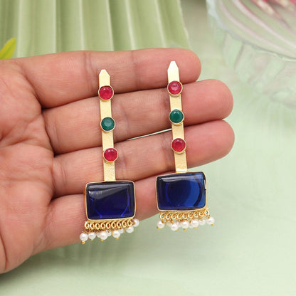 Blue Color Amrapali Earrings