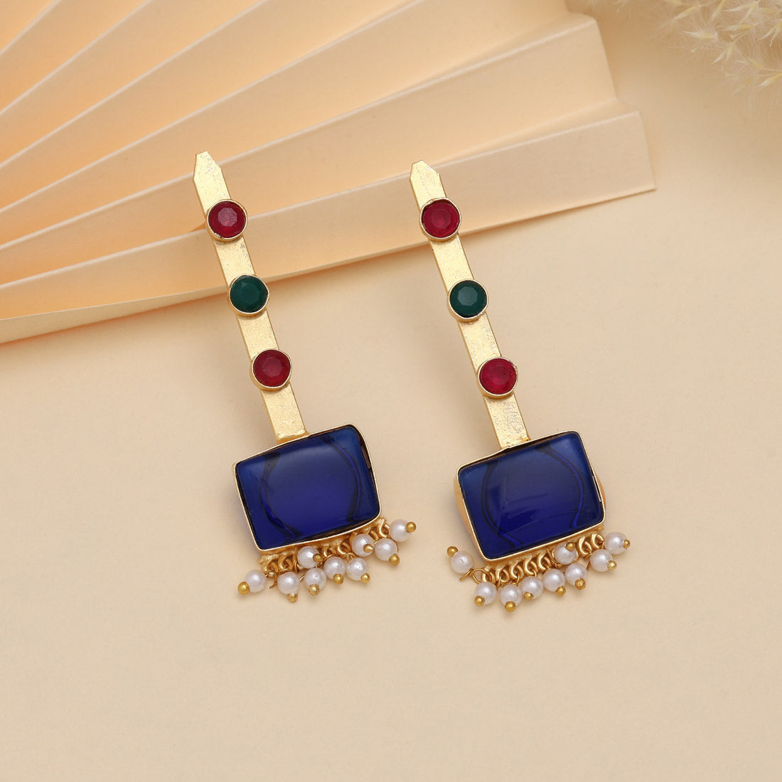 Blue Color Amrapali Earrings