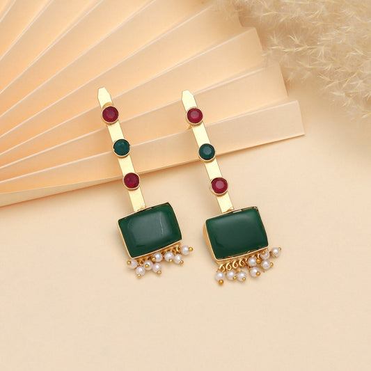 Green Color Amrapali Earrings
