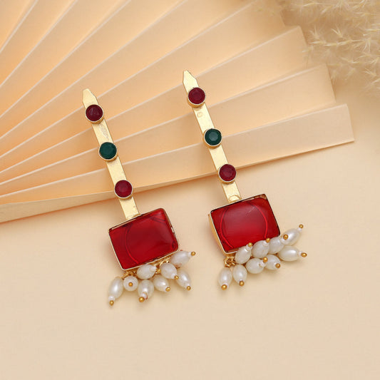 Maroon Color Amrapali Earrings