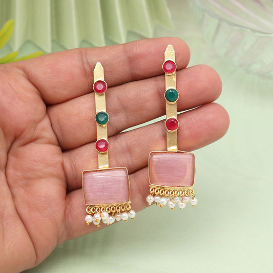 Pink Color Amrapali Earrings