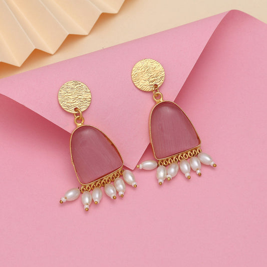 Pink Color Amrapali Earrings