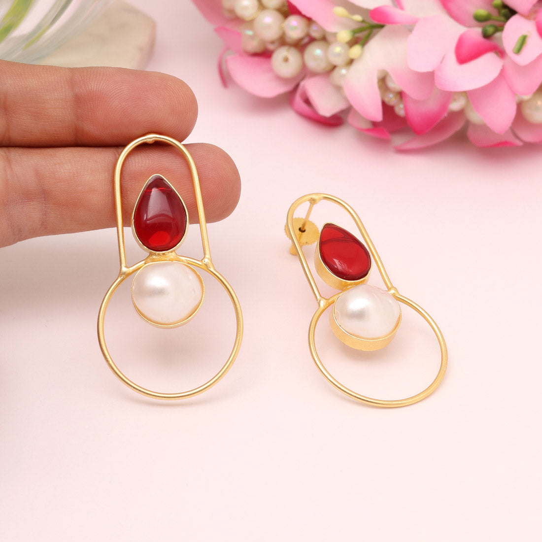 Maroon Color Amrapali Earrings
