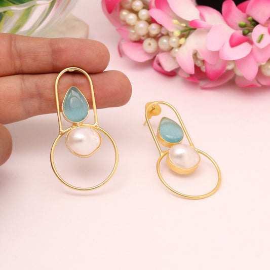 Sky Blue Color Amrapali Earrings