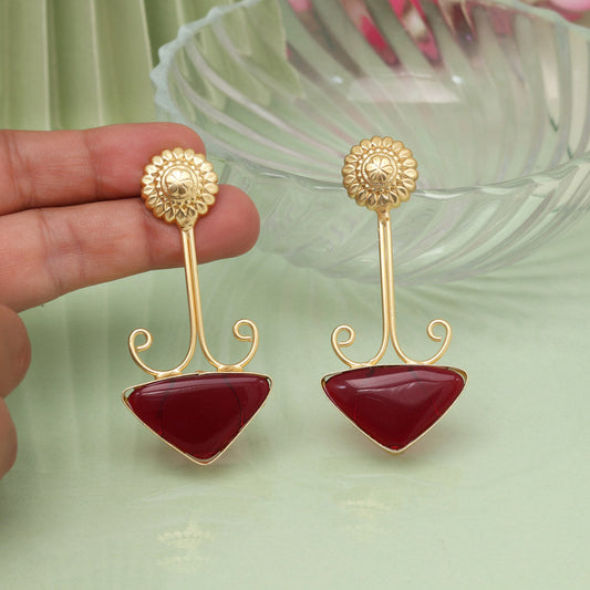 Maroon Color Amrapali Earrings