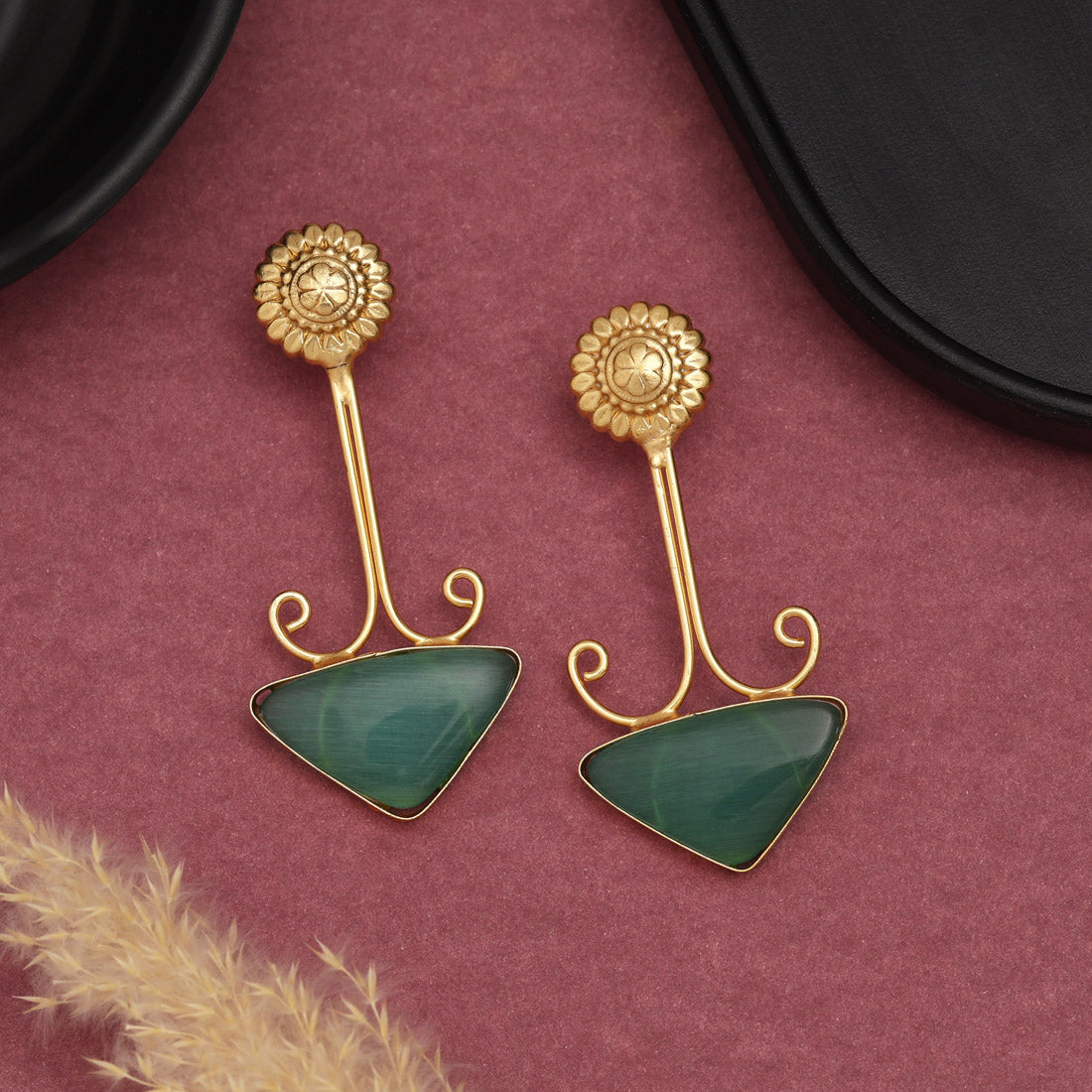 Pista Green Color Amrapali Earrings