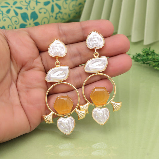 Peach Color Amrapali Earrings