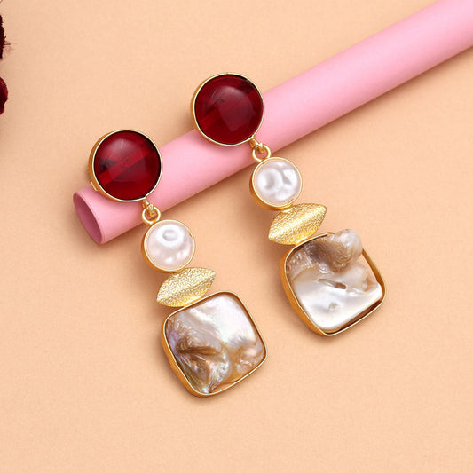 Maroon Color Amrapali Earrings