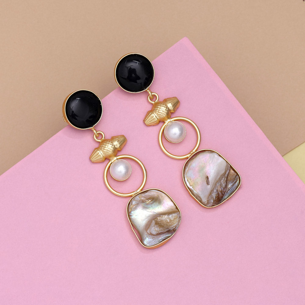 Midnight Black Color Amrapali Earrings