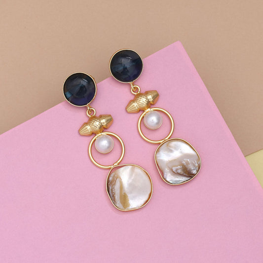 Ocean Blue Color Amrapali Earrings