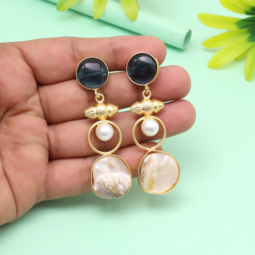 Ocean Blue Color Amrapali Earrings