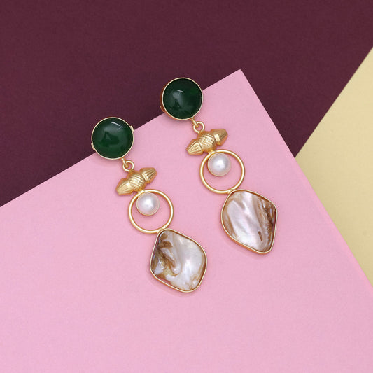 Leaf Green Color Amrapali Earrings