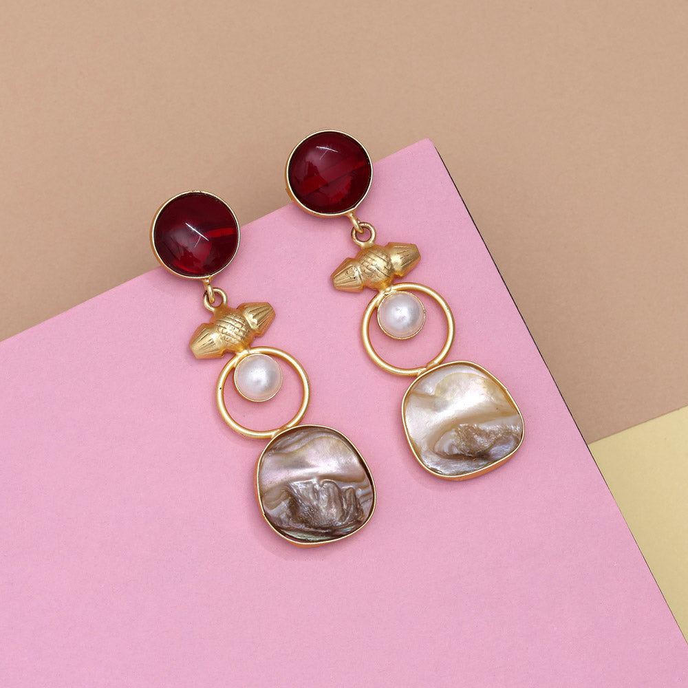 Royal Maroon Color Amrapali Earrings