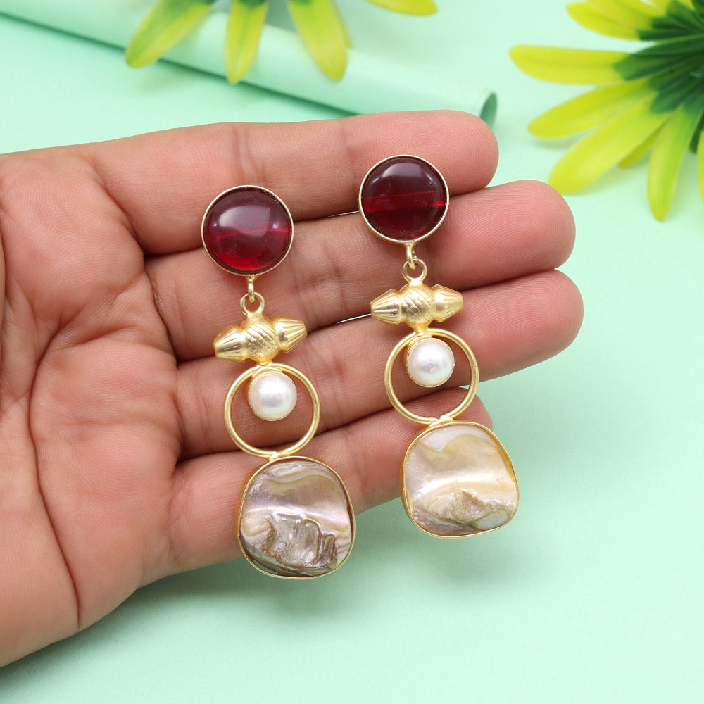 Royal Maroon Color Amrapali Earrings