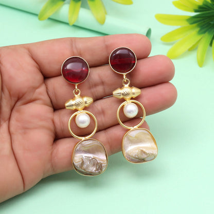 Royal Maroon Color Amrapali Earrings