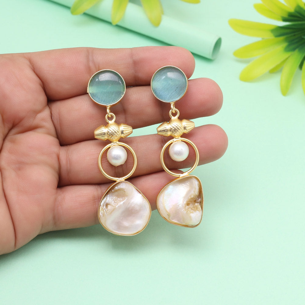 Cloudy Sky Blue Color Amrapali Earrings