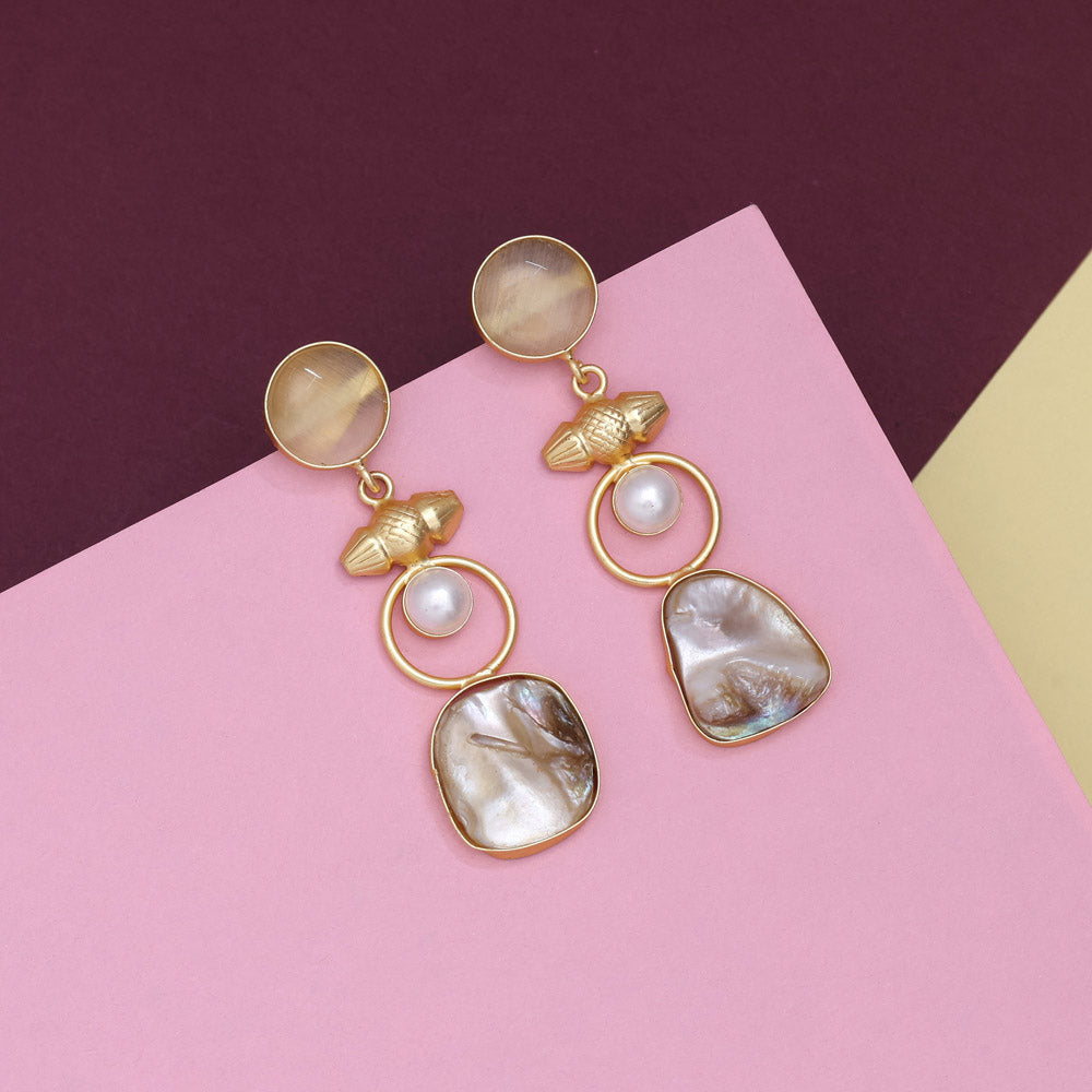 Snowy White Color Amrapali Earrings