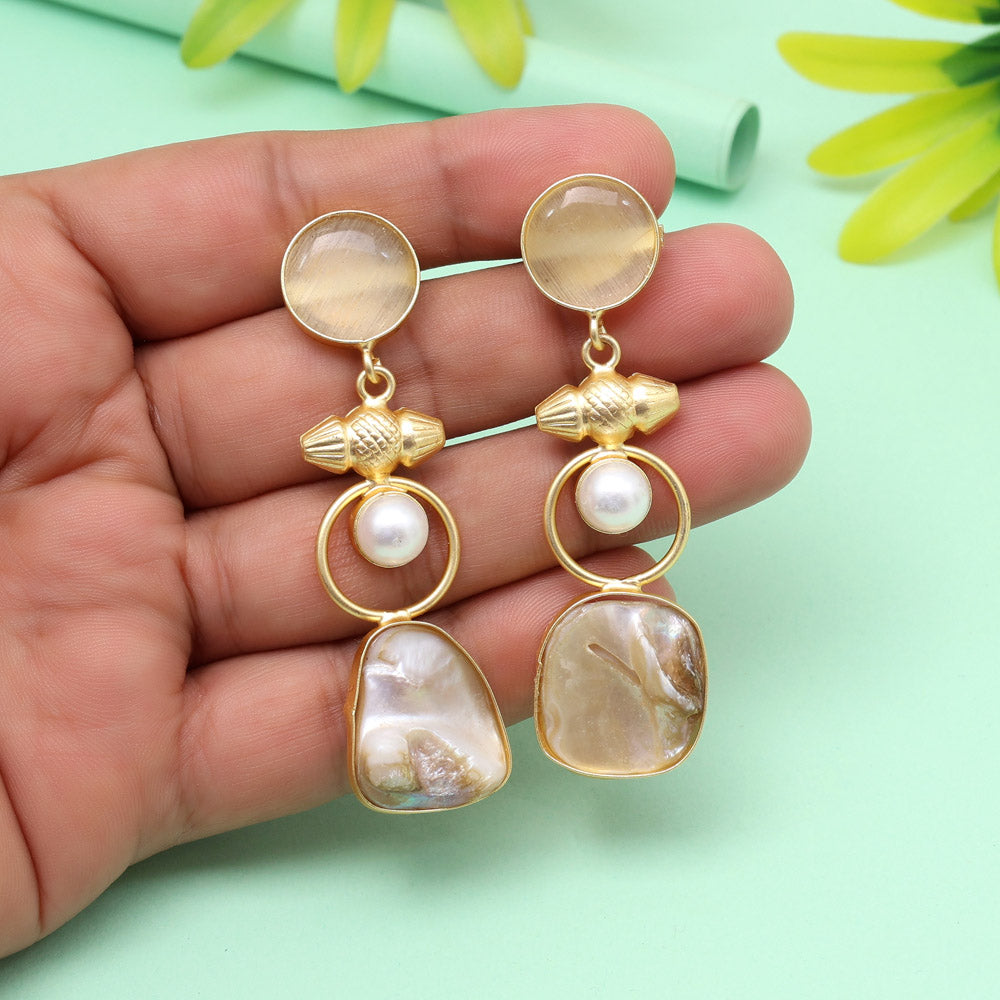 Snowy White Color Amrapali Earrings