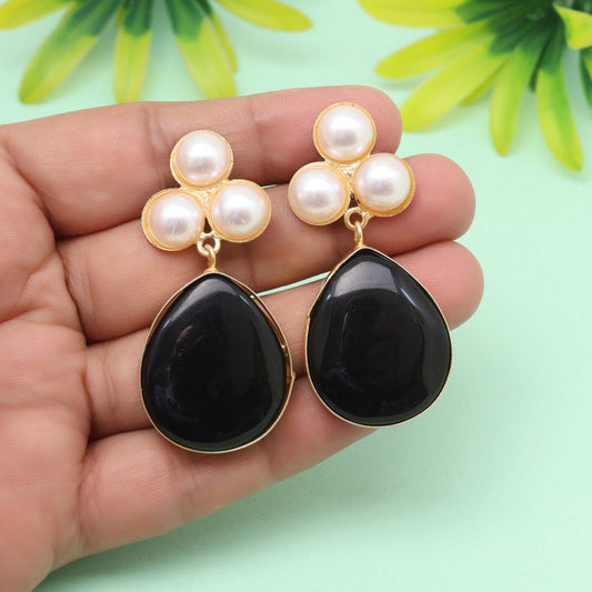 Charcoal Black Color Amrapali Earrings