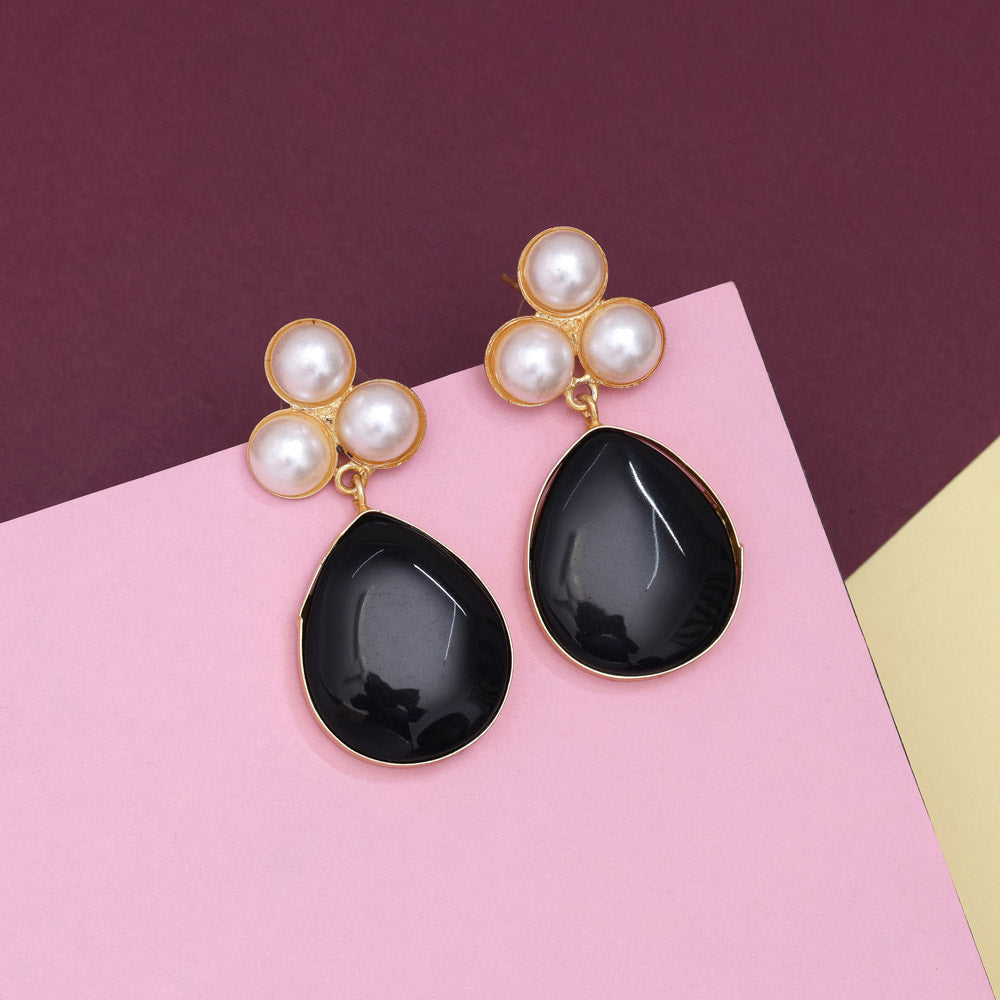 Charcoal Black Color Amrapali Earrings