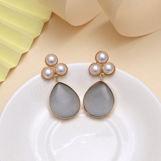 Ash Grey Color Amrapali Earrings