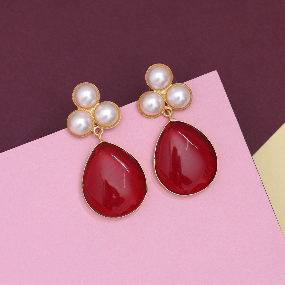 Deep Maroon Color Amrapali Earrings