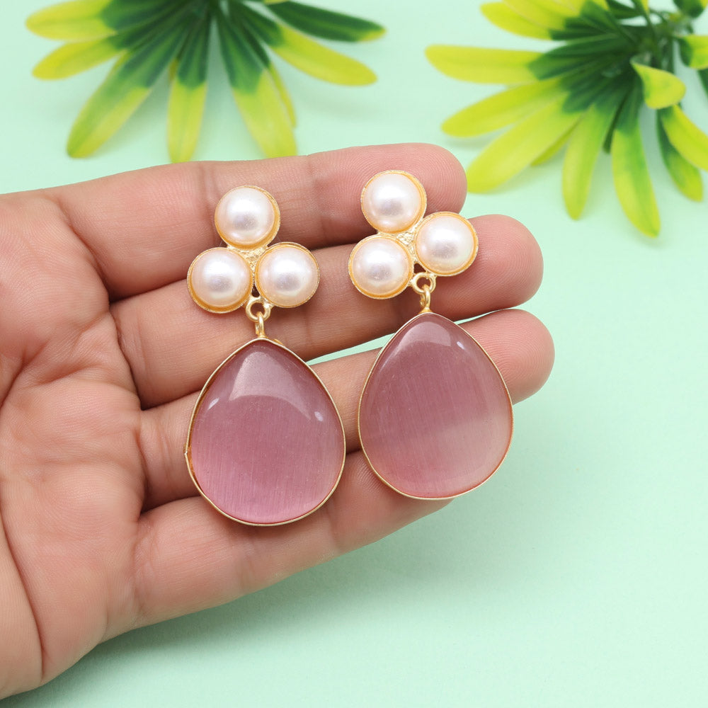 Baby Pink Color Amrapali Earrings