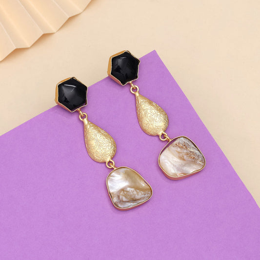 Velvet Black Color Amrapali Earrings