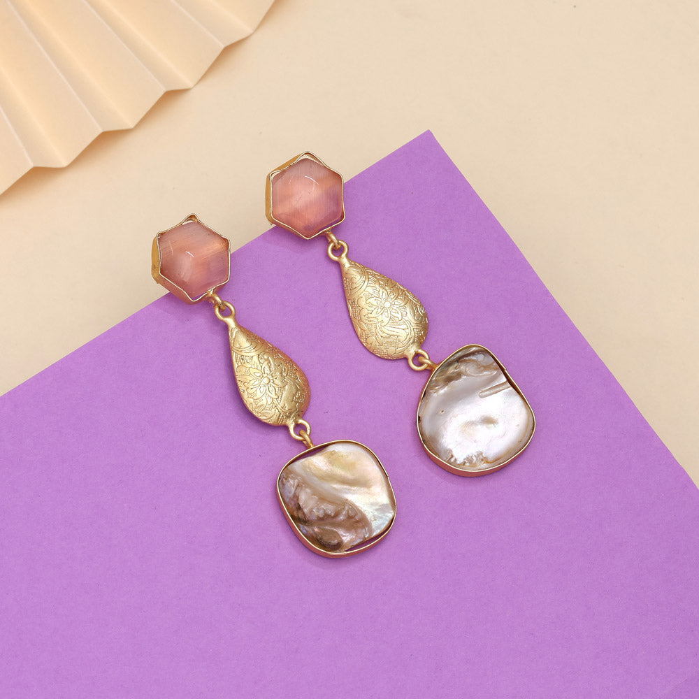 Rosy Pink Color Amrapali Earrings
