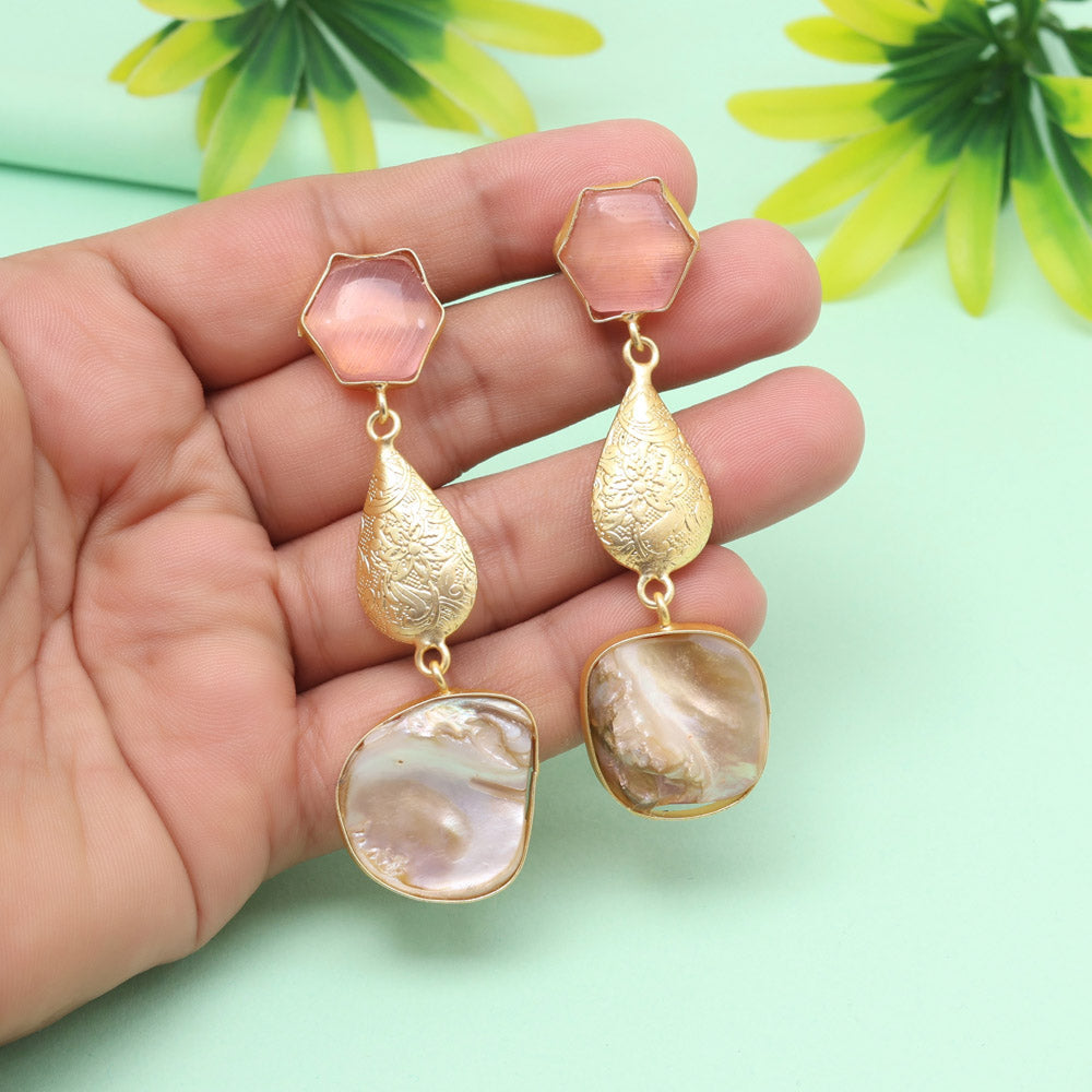 Rosy Pink Color Amrapali Earrings