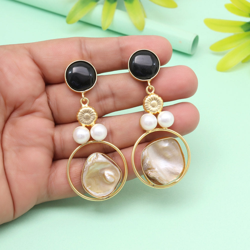 Matte Black Color Amrapali Earrings