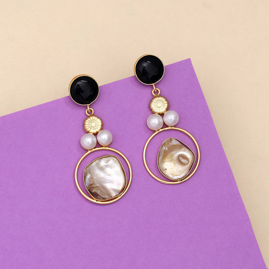 Matte Black Color Amrapali Earrings