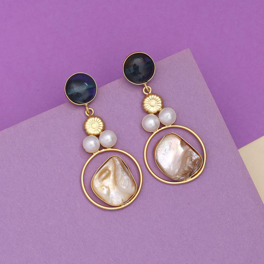 River Blue Color Amrapali Earrings