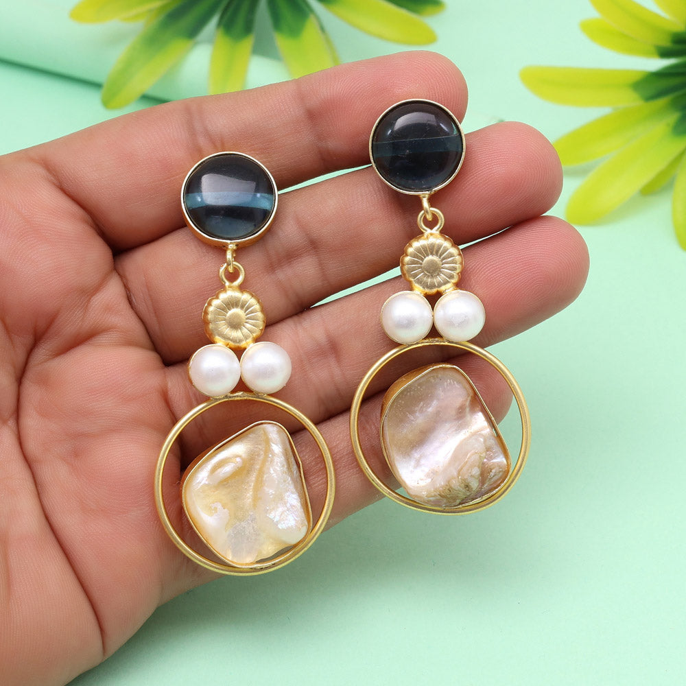 River Blue Color Amrapali Earrings