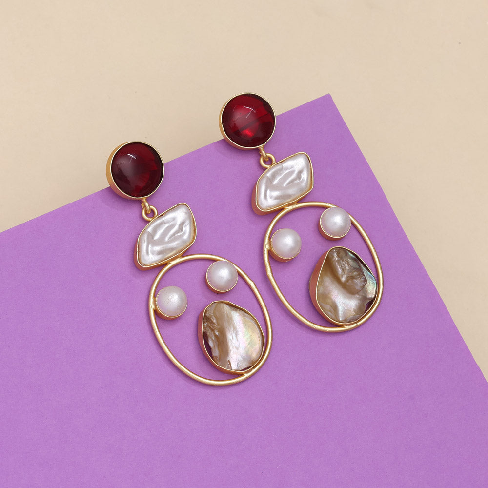 Deep Wine Maroon Color Amrapali Earrings