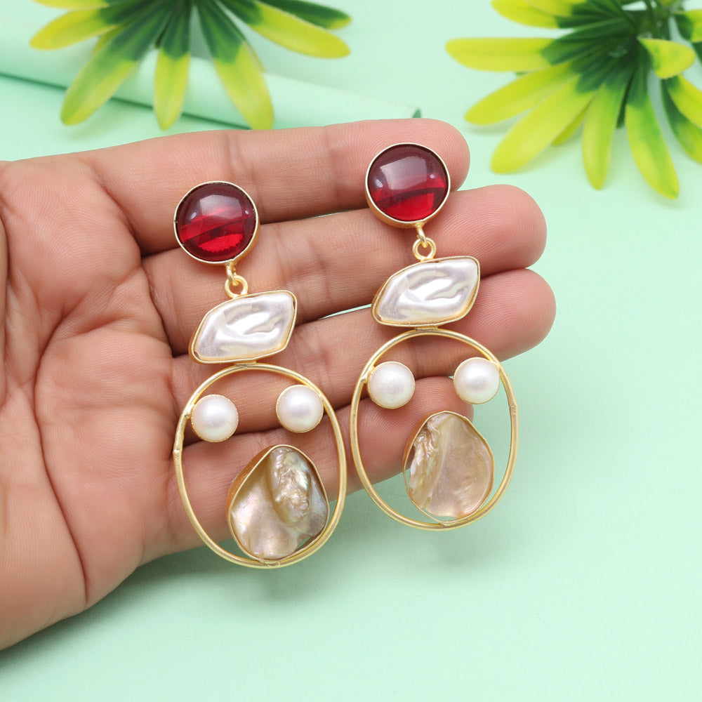 Deep Wine Maroon Color Amrapali Earrings
