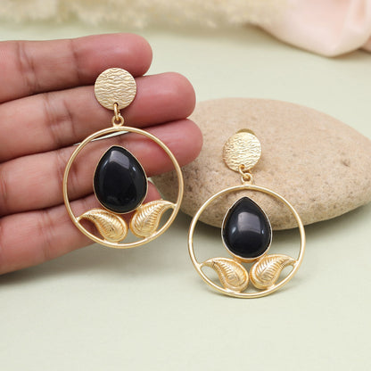Bright Orange Color Amrapali Earrings