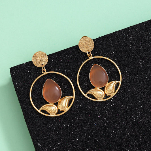 Bright Orange Color Amrapali Earrings